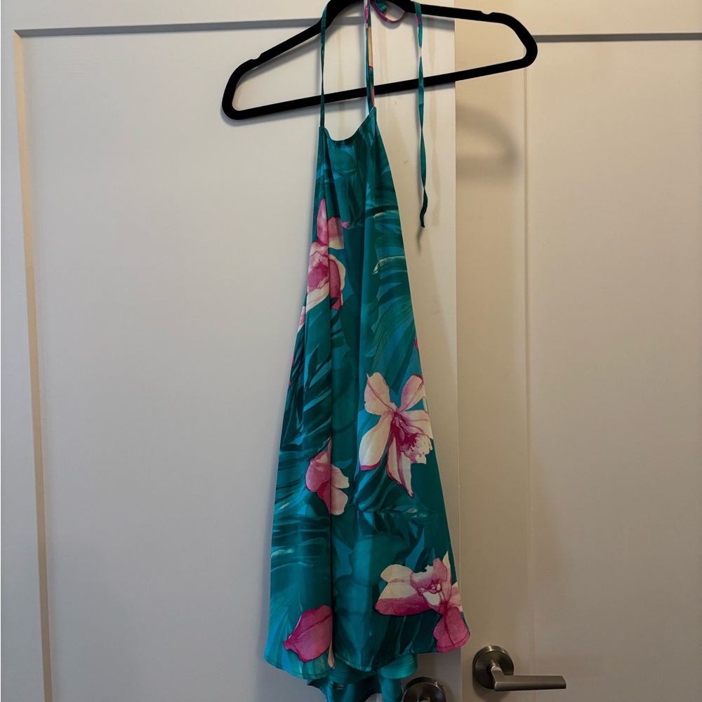 Show Me Your MuMu Teal and Pink Floral Dress